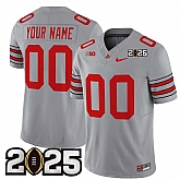 Men's Ohio State Buckeyes Active Player Custom Grey 2025 CFP Final Patch F.U.S.E. Vapor Limited Stitched Football Jersey,baseball caps,new era cap wholesale,wholesale hats